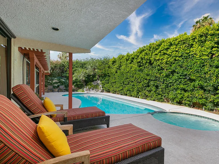 Private backyard facing west.