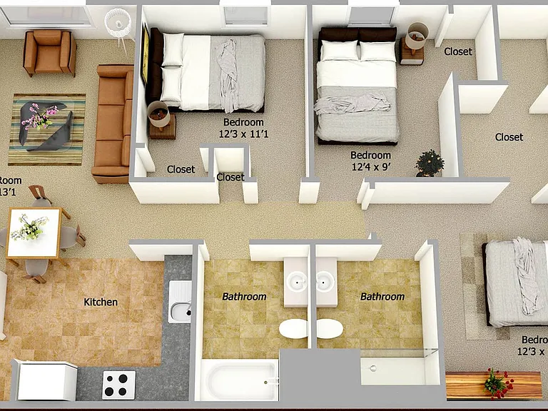 3 bedroom 3 bedroom