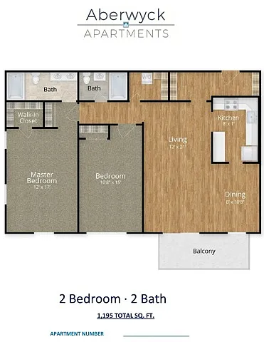 Floor plan 2 Bed x 2 Bath A