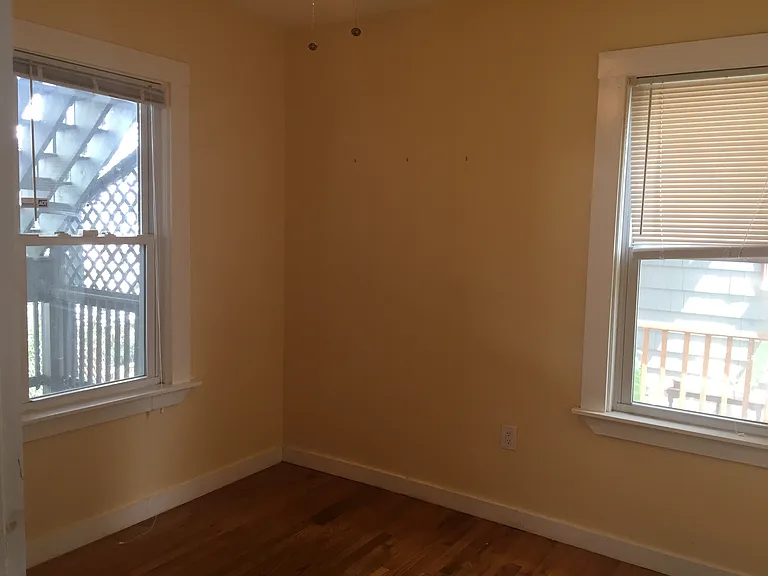 Bedroom. The bedroom is a bit small but the apartment has three closets, two on the larger size and basement storage