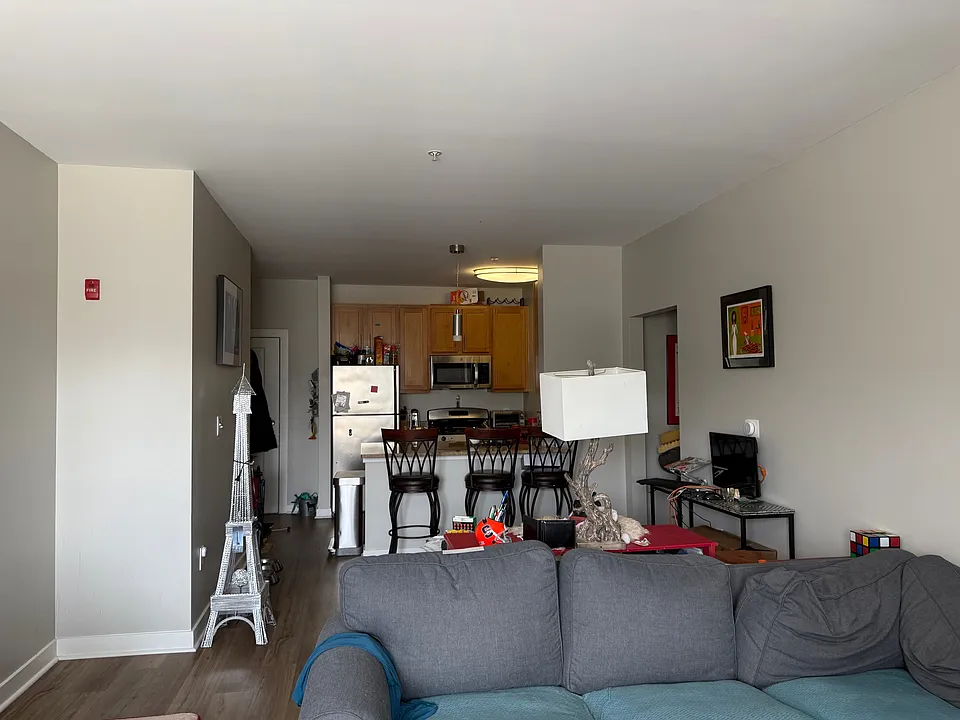 View of the kitchen from the living room