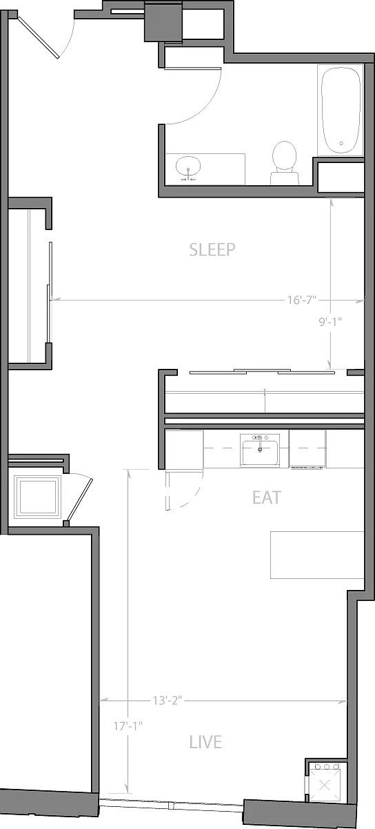 Floor plan Studio D