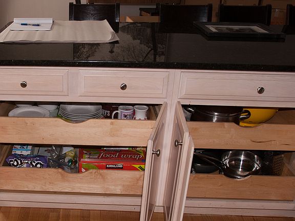 wooden pull-out drawers