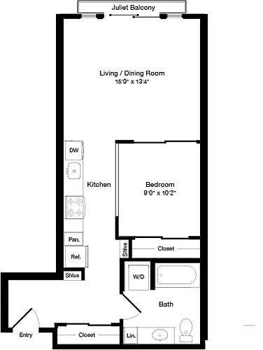 Floor plan O1 East- Floors 3-6