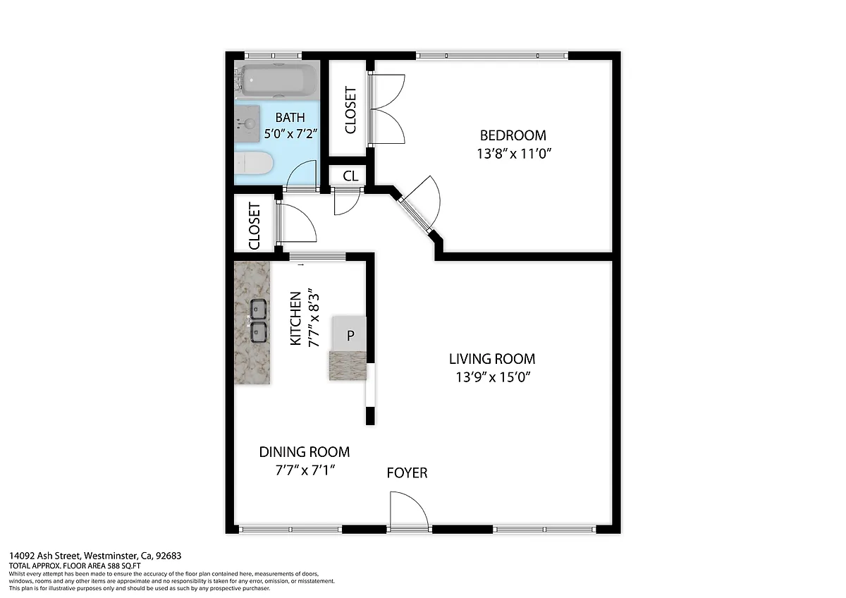 Floor plan 1 Bedroom