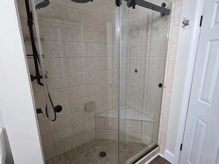 Spacious walk-in shower