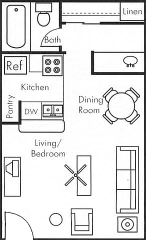 Studio 335 square foot floor plan Studio 335 square foot floor plan