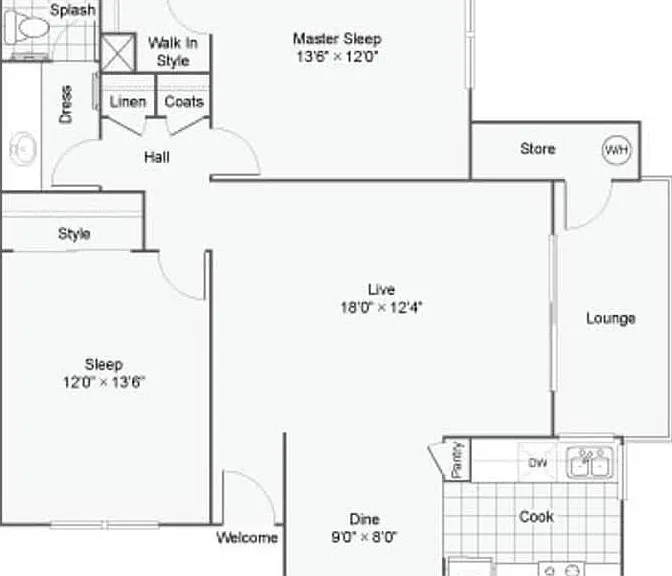 2 Bedroom 1 Bath 2 Bedroom 1 Bath