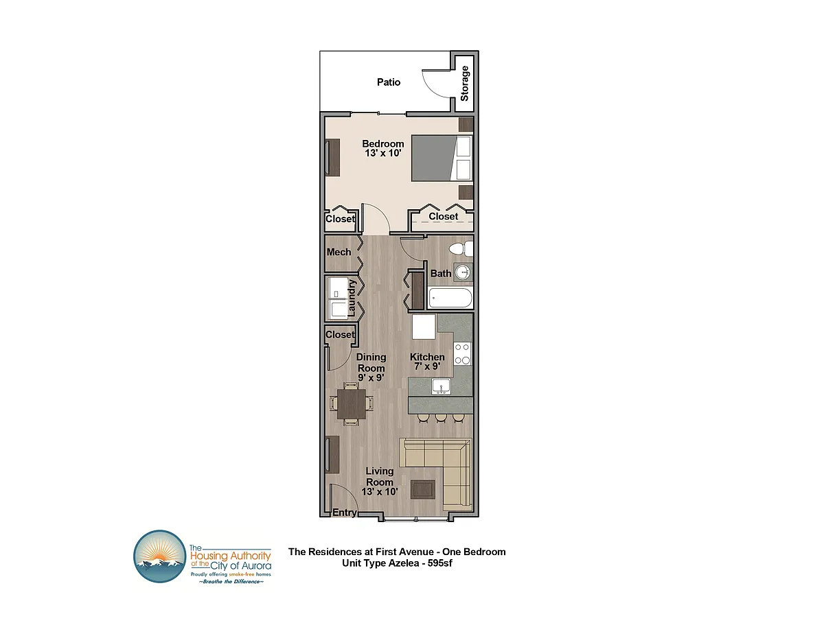 Floor plan Azalea 1-Bed