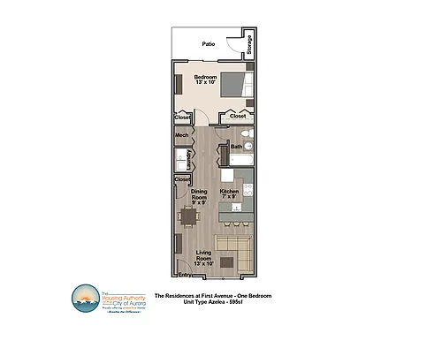 Floor plan Azalea 1-Bed