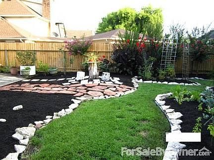 Big backyard with deck. Many landscaping possibilities.