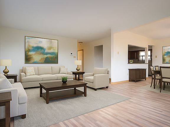 Virtually Staged Living Room and Dining Rooms
