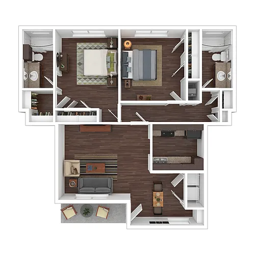 Floor plan 2 Bed 2 Bath