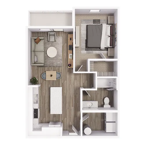 Floor plan 1x1 - 707 sqft