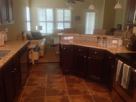view from kitchen to back of home.