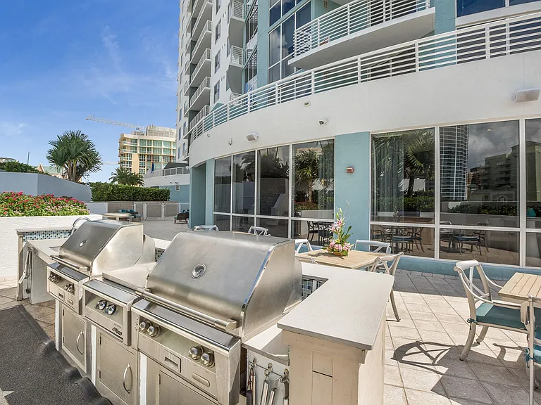 Gas grills are located on our entertaining deck