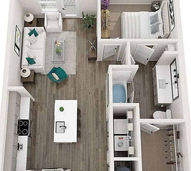 One Bedroom One Bath Floor Plan One Bedroom One Bath Floor Plan