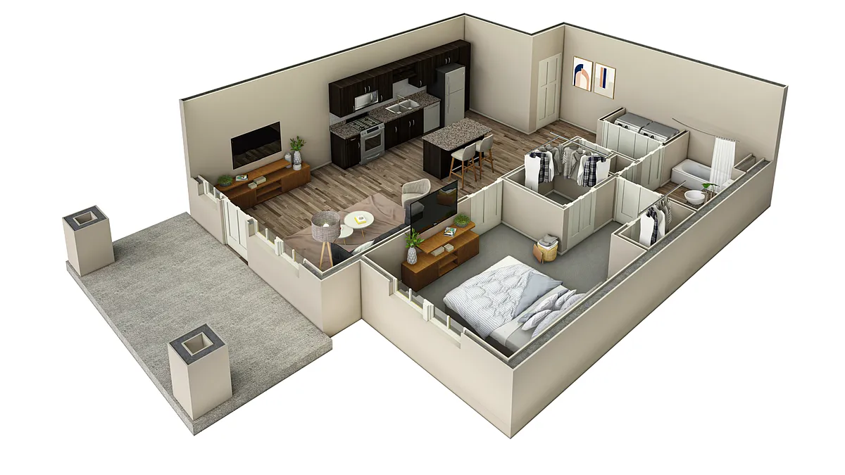 Floor plan 1 BR Haven Overlook