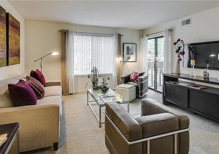 Living room with patio access