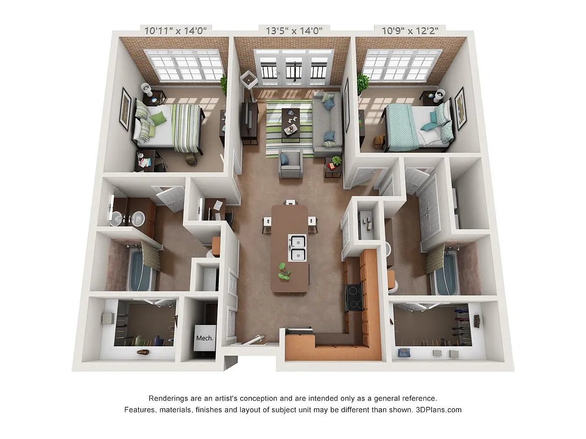 Floor plan 2 Bedroom B
