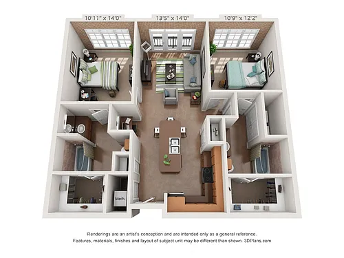Floor plan 2 Bedroom B