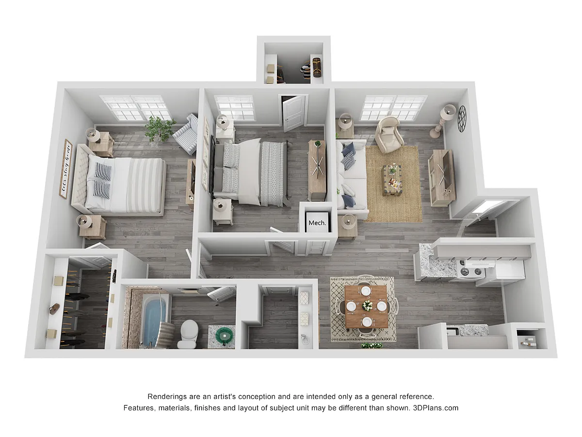 Floor plan 2X1 Renovated 900 sq ft
