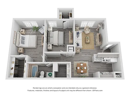 Floor plan 2X1 Renovated 900 sq ft