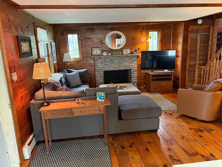 Living room with propane fireplace