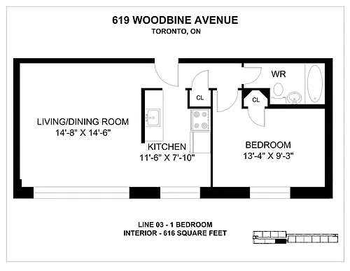 Floor plan 1 Bedroom