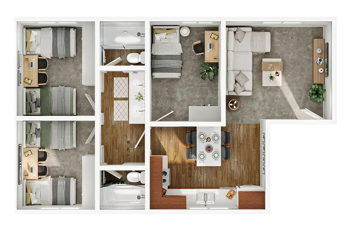 Floor plan Upgraded 5 Person 3x2