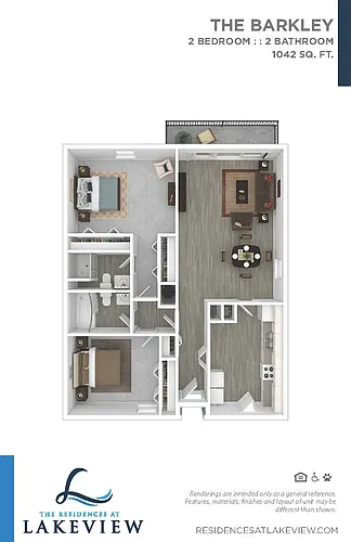 Floor plan 2 Bedroom 2 Bathroom
