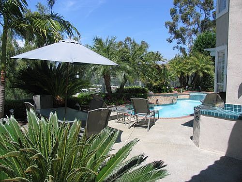 Peaceful backyard with BBQ