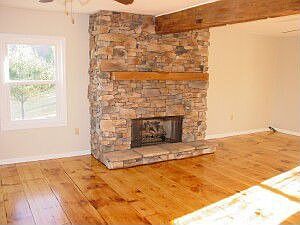 Love the wide plank flooring in the living room!