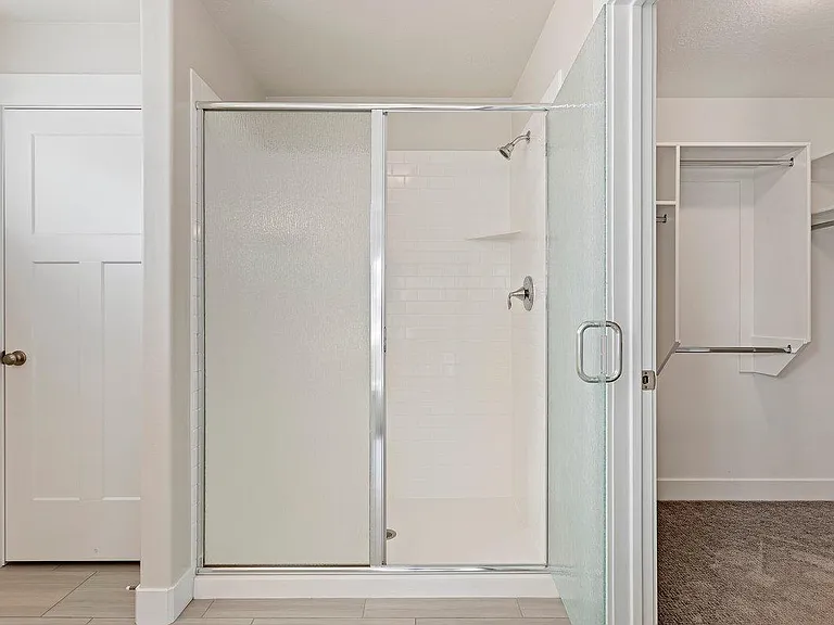 Master walk-in shower and closet