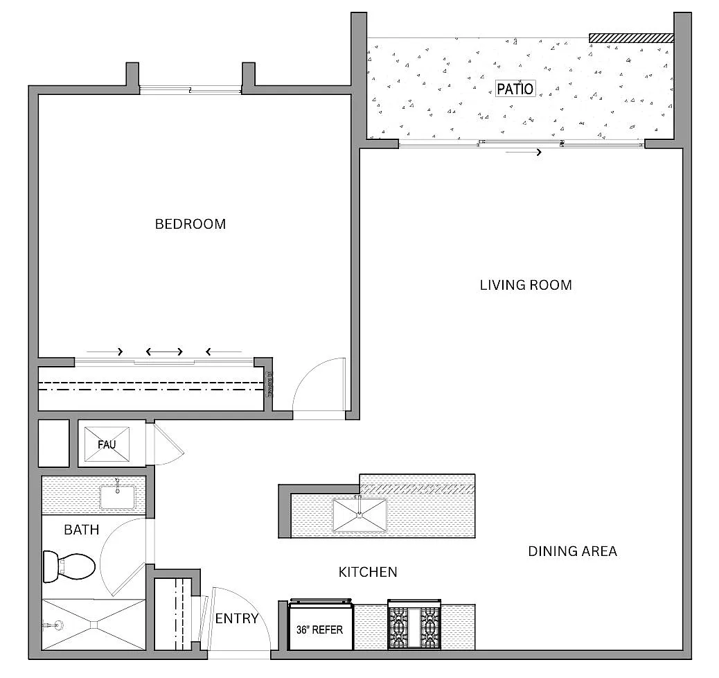 Floor plan 1 Bed 1 Bath