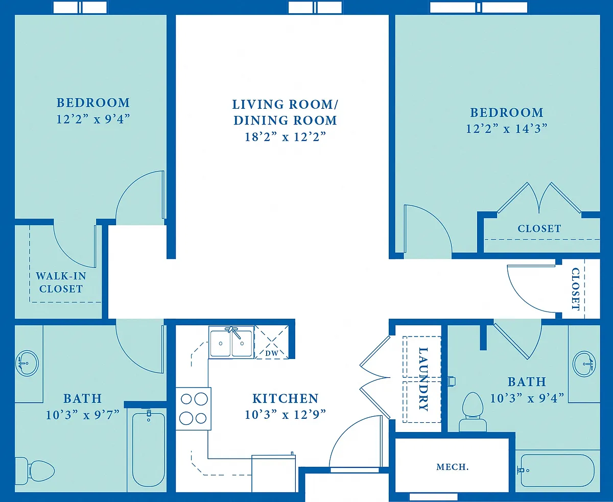 Floor plan Two Bedroom