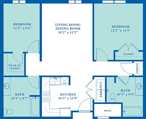 Floor plan Two Bedroom