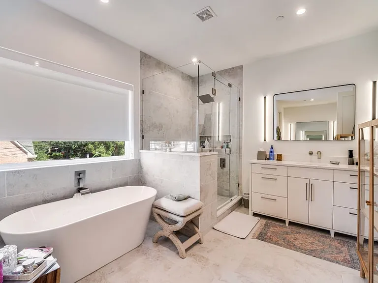 Primary Bath with larger shower and double vanities