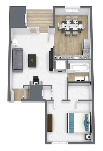 Floor plan 1 Bedroom 1 Bath Junior