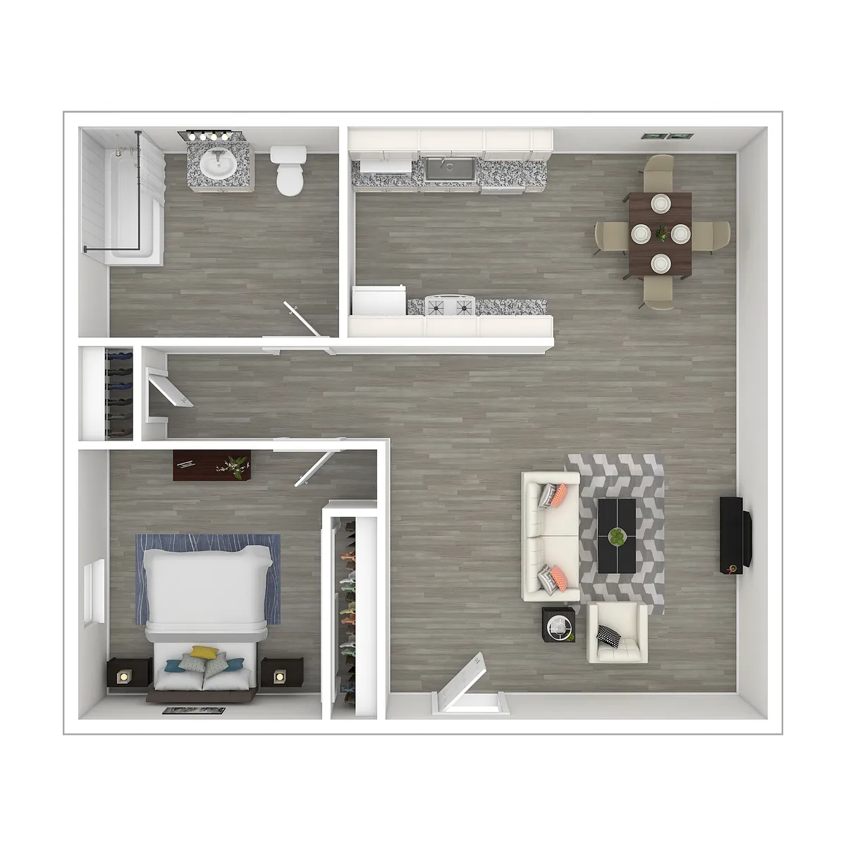 Floor plan 1 Bedroom 1 Bath - Hillrose