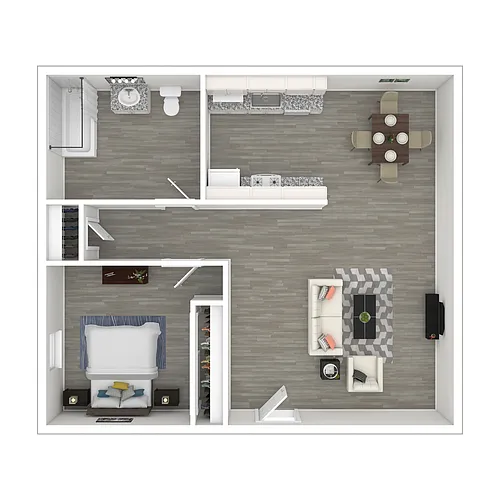 Floor plan 1 Bedroom 1 Bath - Hillrose