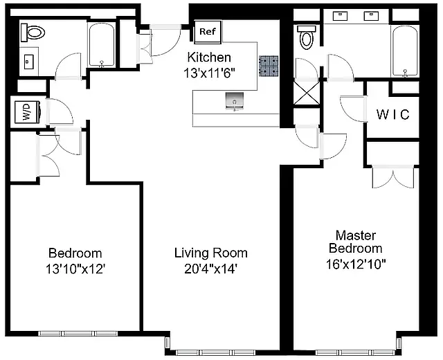 Floor plan 1205 2 Bed 2 Bath