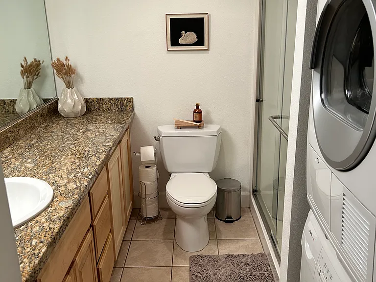 Tons of storage plus washer/dryer.