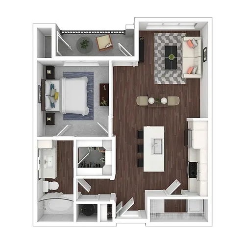 Floor plan One Bed One Bath A5.1