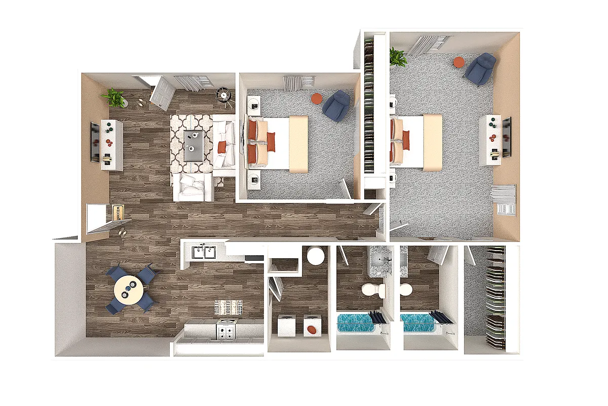 Floor plan Prestige Two Bedroom Two Bathroom