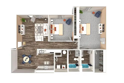 Floor plan Prestige Two Bedroom Two Bathroom