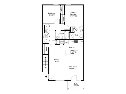 Floor plan Two Bedroom Emerald