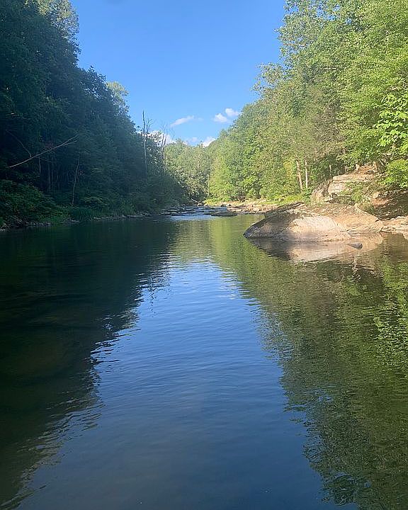 View from rock up river