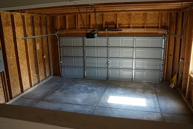 Large two car garage with extra storage