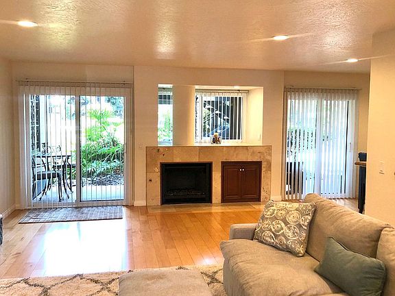 Sliders open to private patio